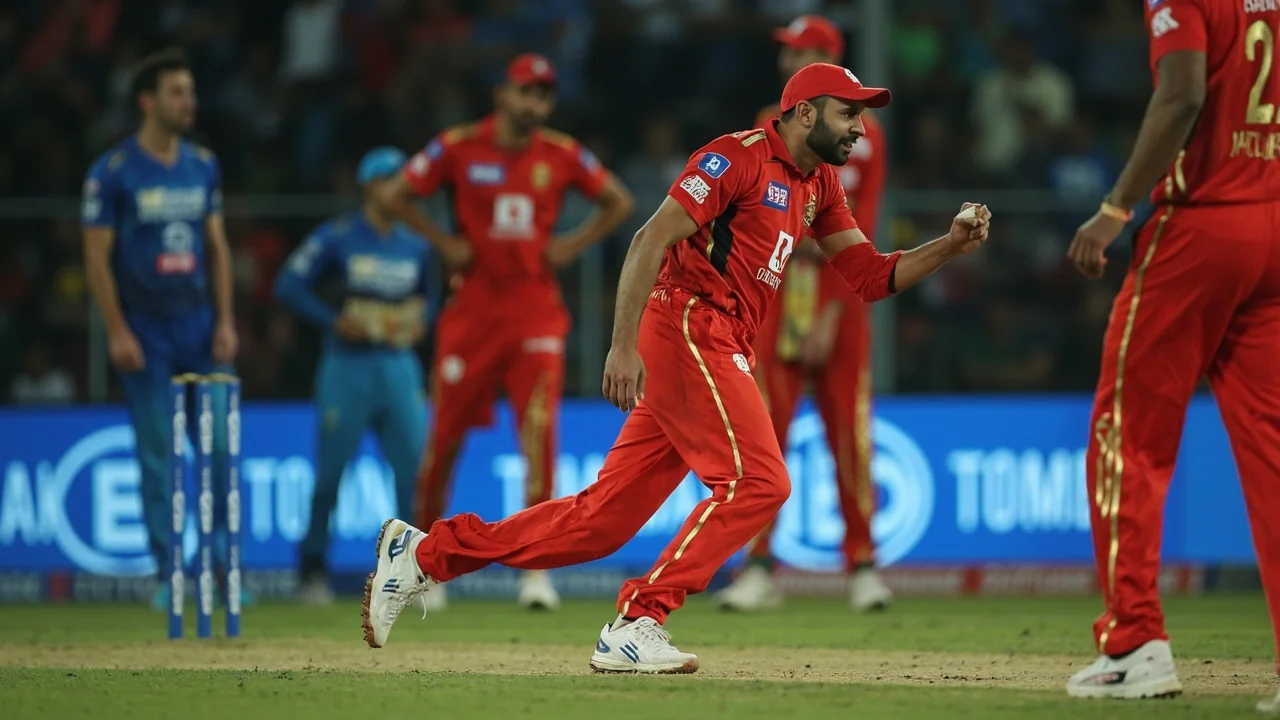 Captain gesturing to a fielder at cover during a tactical mid-innings moment