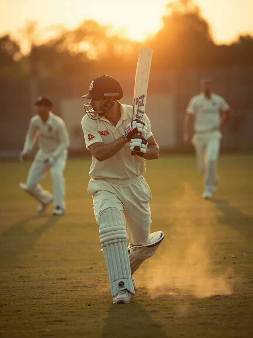 A left-handed batter facing an off-spin bowler during a practice scenario